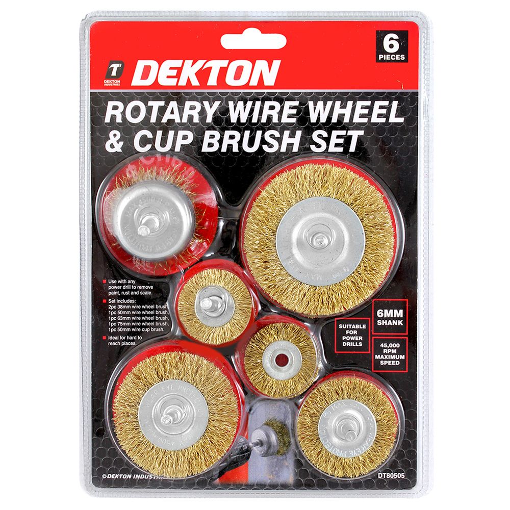 DEKTON 6PC ROTARY WHEEL AND CUP BRUSH SET - Avron Direct